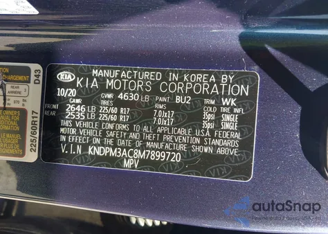 2021 Kia Sportage Lx from USA, damaged, VIN KNDPM3AC8M7899720